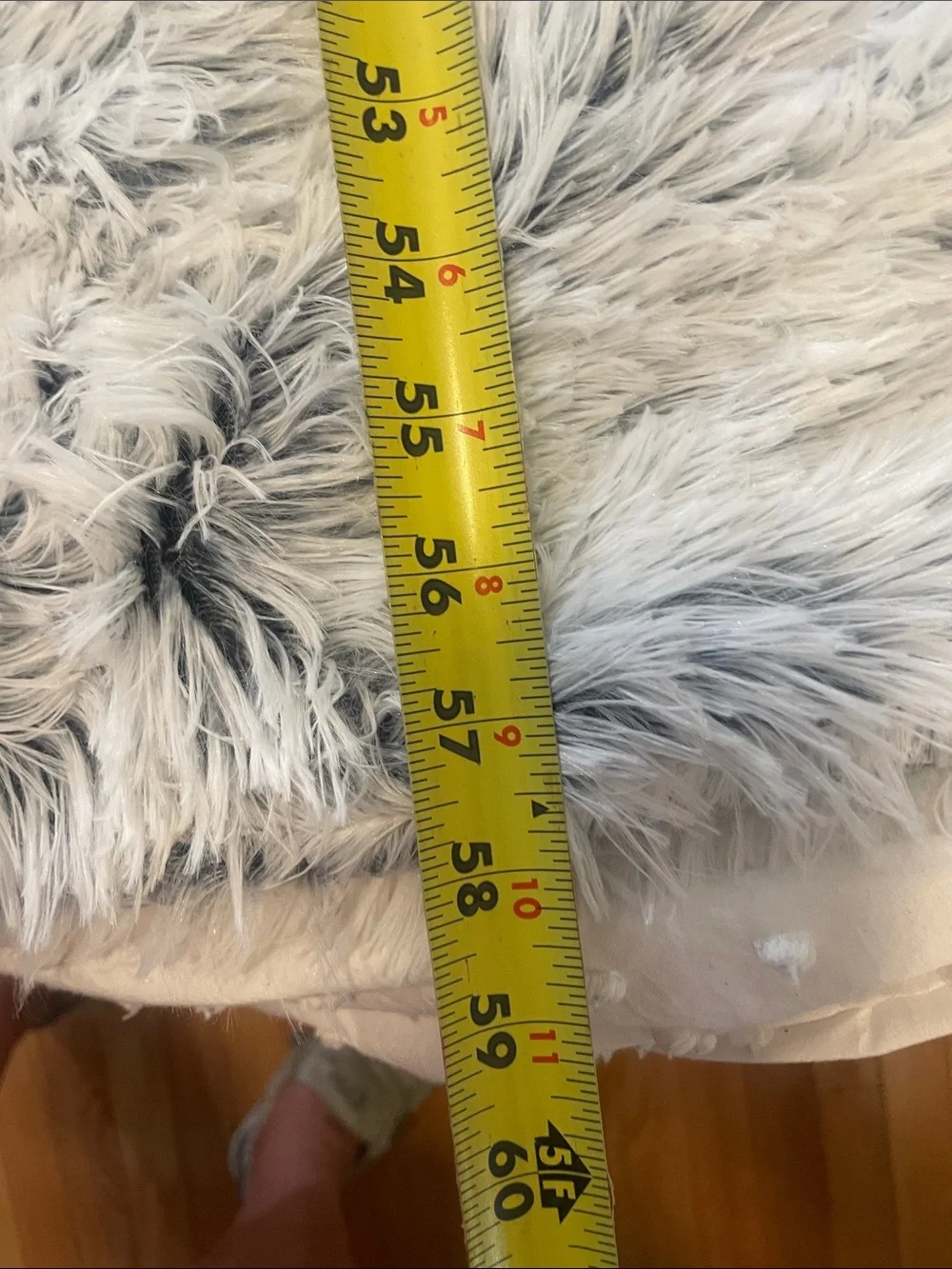 Cozy Reversible Faux Fur Throw 58 x 48- Light Gray